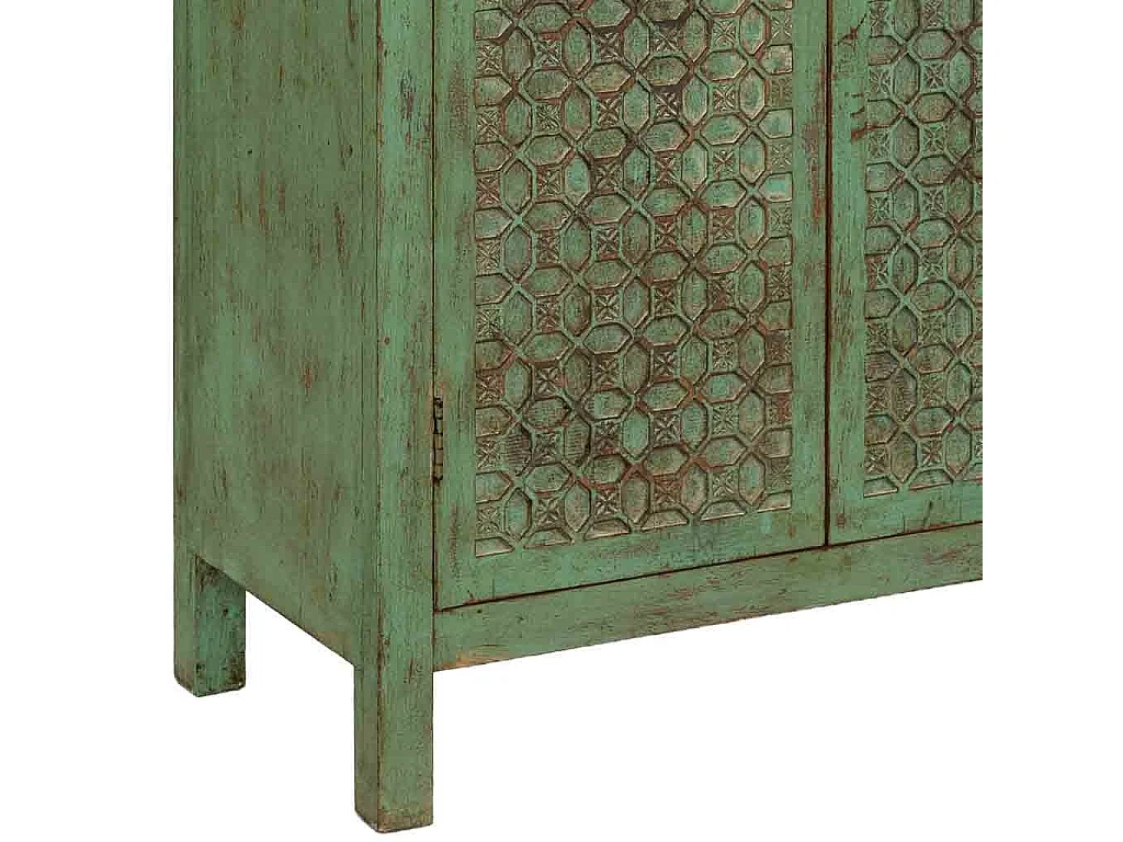 Armadio in legno verde fatto a mano 85x40x176h cm