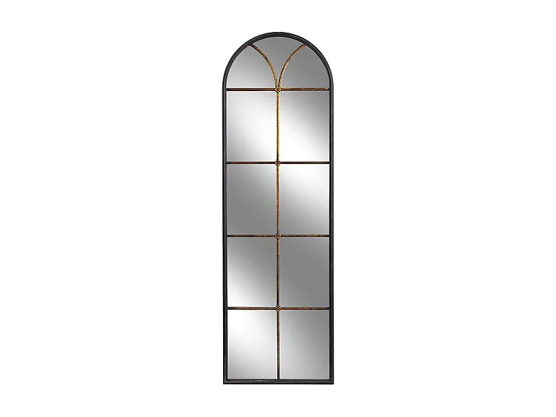 Miroir mural en bois et fer noir 60 x 3 x 190 cm (h)