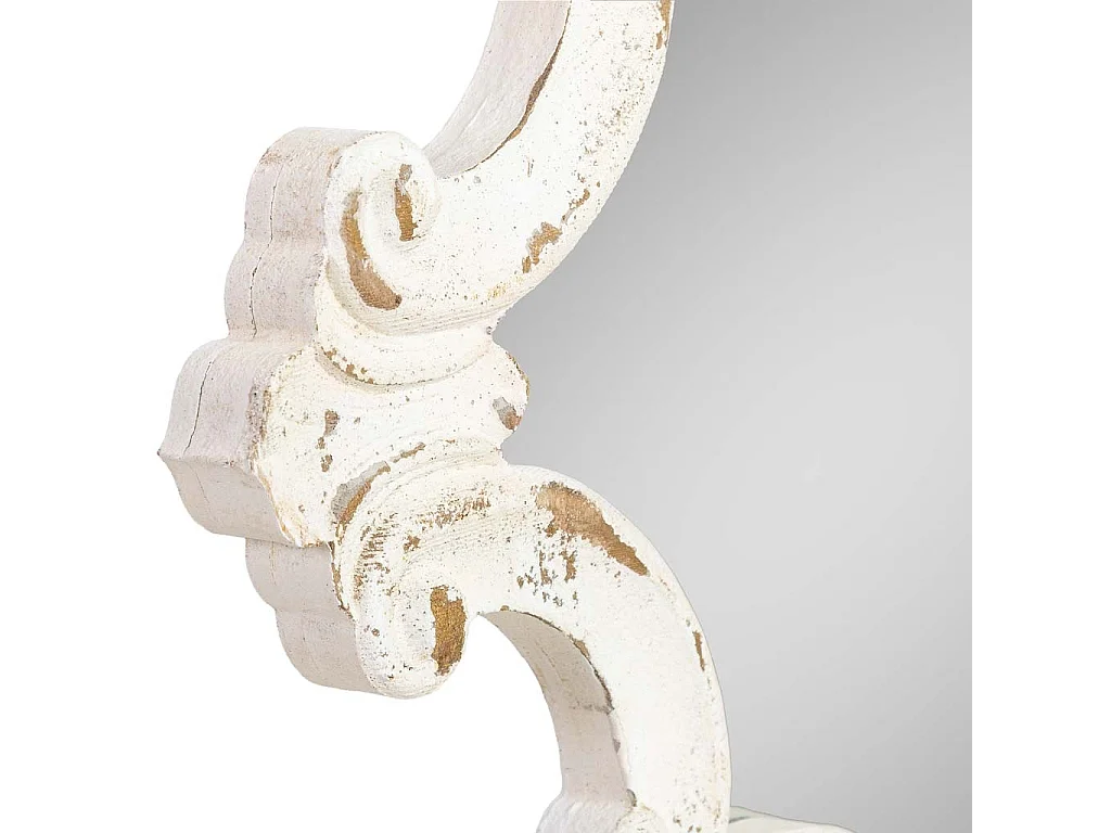 Weißer Holzwandspiegel, 59x3,5x76 cm