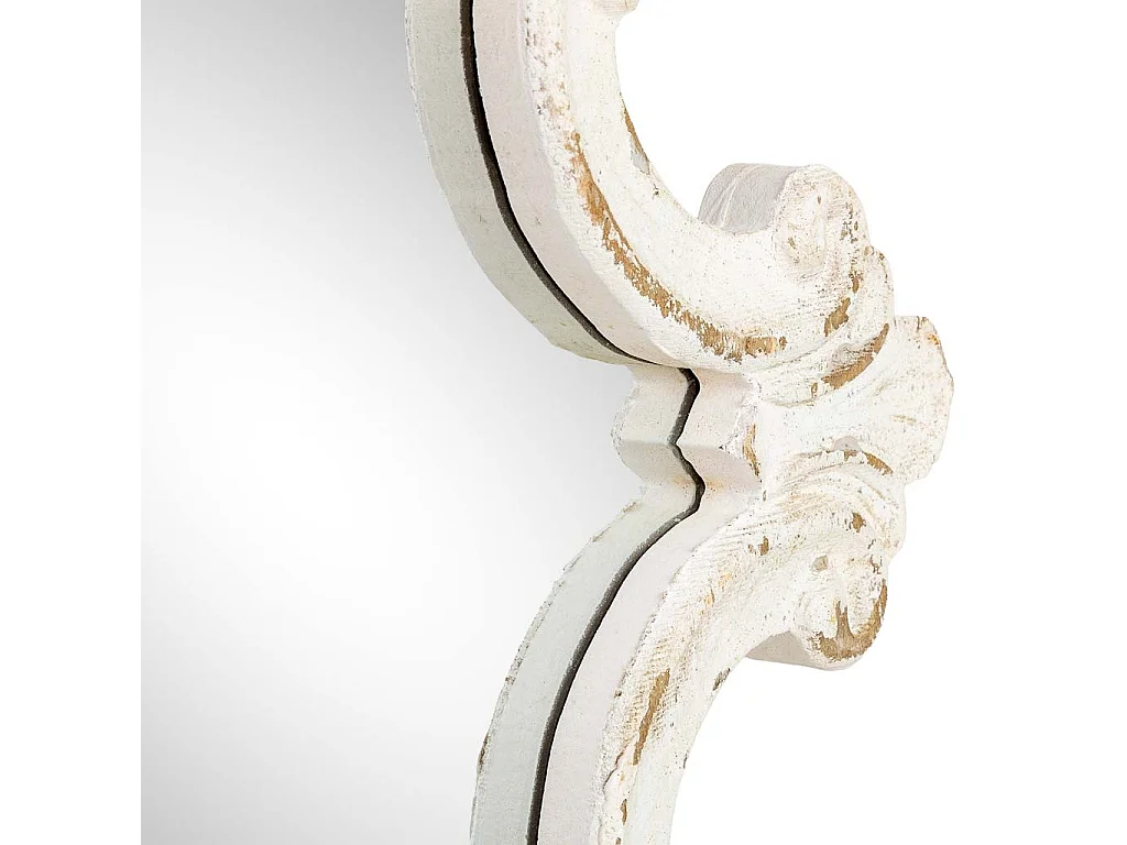 Weißer Holzwandspiegel, 59x3,5x76 cm