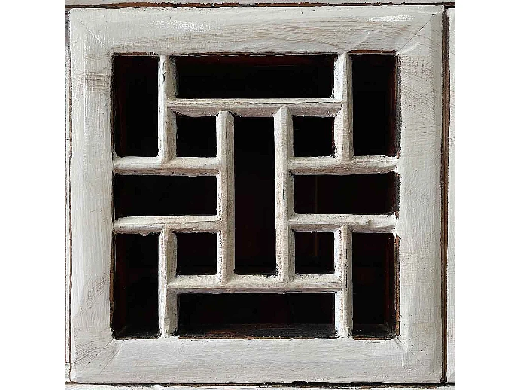 Armoire en bois blanc faite à la main 96x42x175h cm