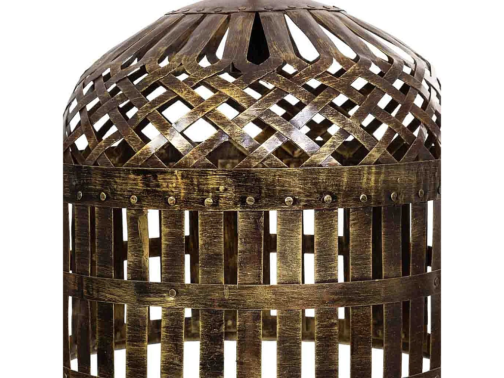 Plafonnier en métal doré, D36x36h cm