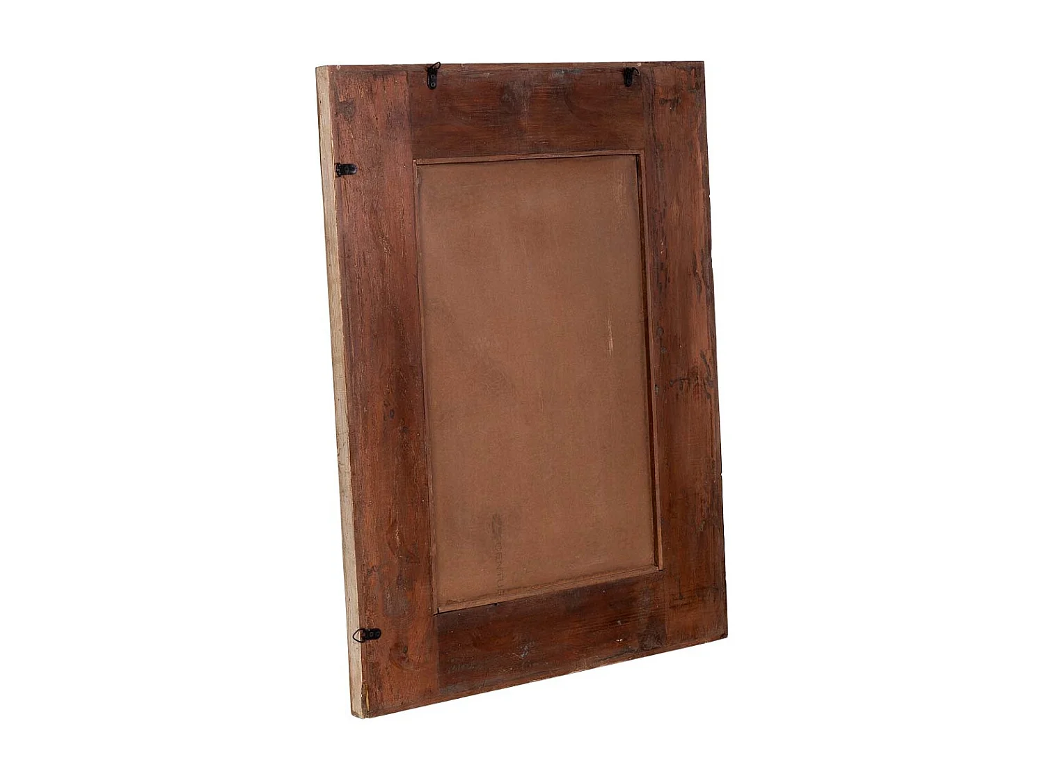 Specchio in legno marrone fatto a mano, 80x4x107h cm