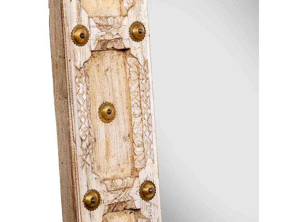 Specchio in legno marrone fatto a mano, 80x4x107h cm