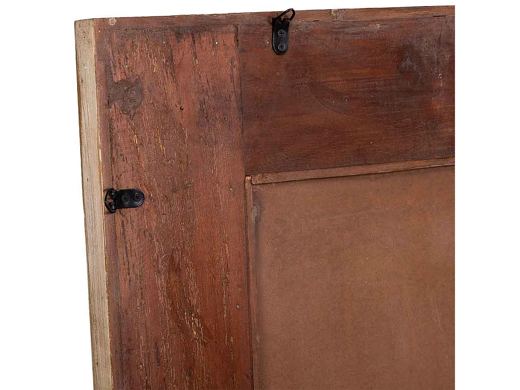 Specchio in legno marrone fatto a mano, 80x4x107h cm