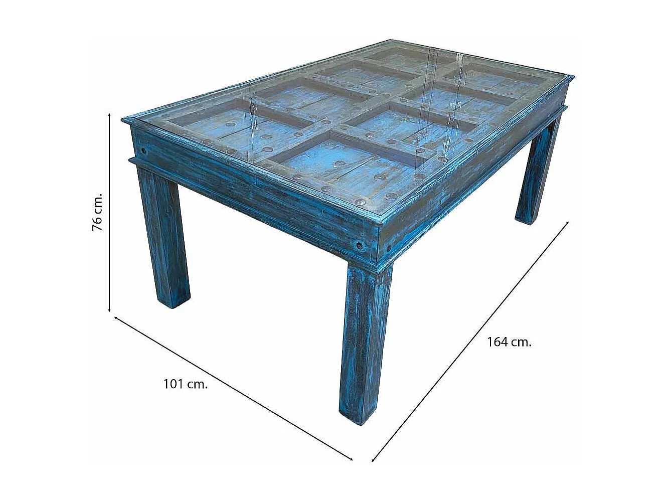 Table en bois faite à la main 164 x 101 x 76 cm (h)