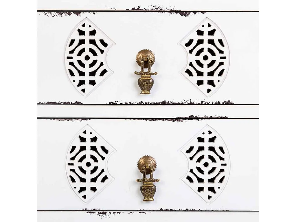 Table de chevet en bois avec 3 tiroirs blanc 45 x 36 x 70 cm