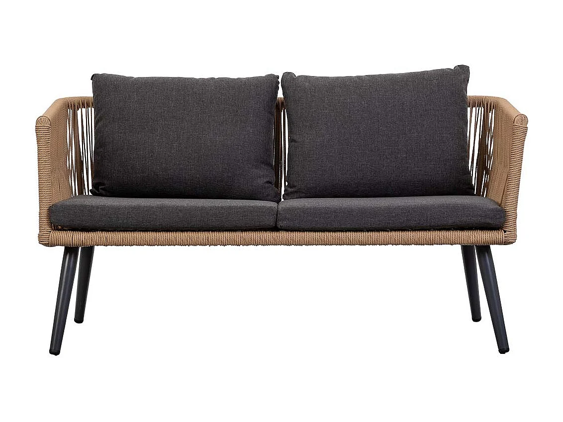 Conjunto de mesa, sofa y 2 sillones marrón 90x50x42,65x70x69,136x70x68