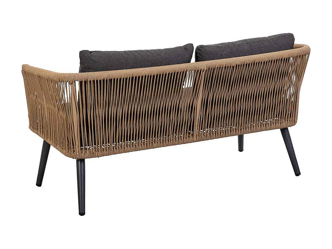 Conjunto de mesa, sofa y 2 sillones marrón 90x50x42,65x70x69,136x70x68