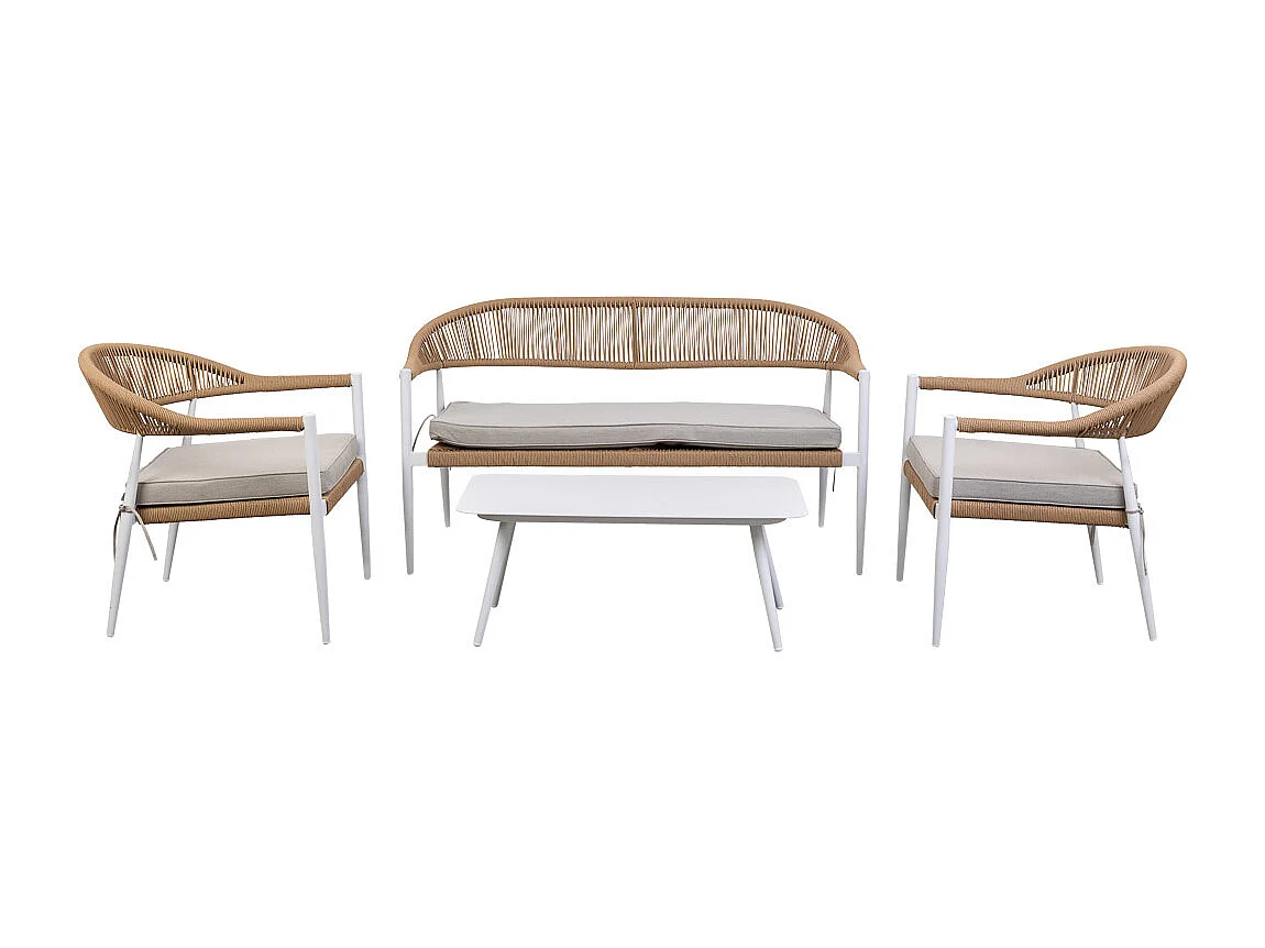 Table, canapé, 2 fauteuils multicolore 100x55x45, 68x69x75, 138x69x75