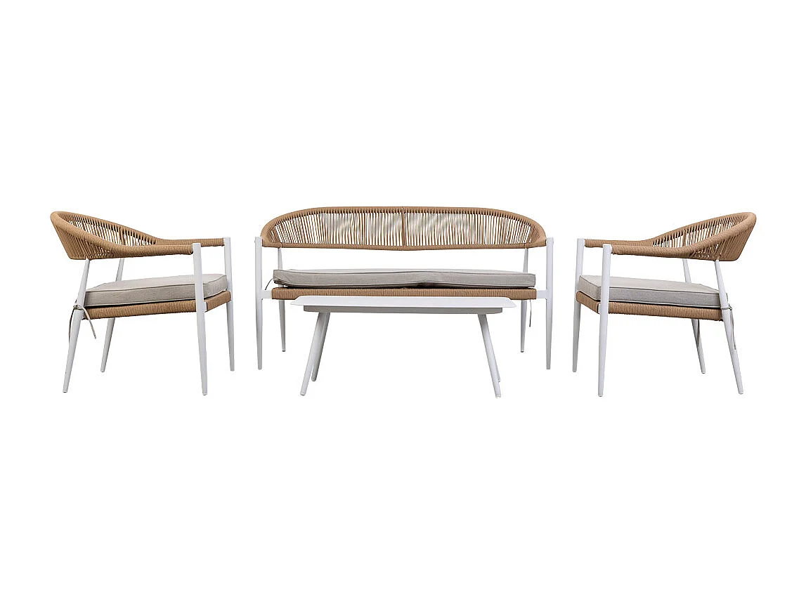 Table, canapé, 2 fauteuils multicolore 100x55x45, 68x69x75, 138x69x75