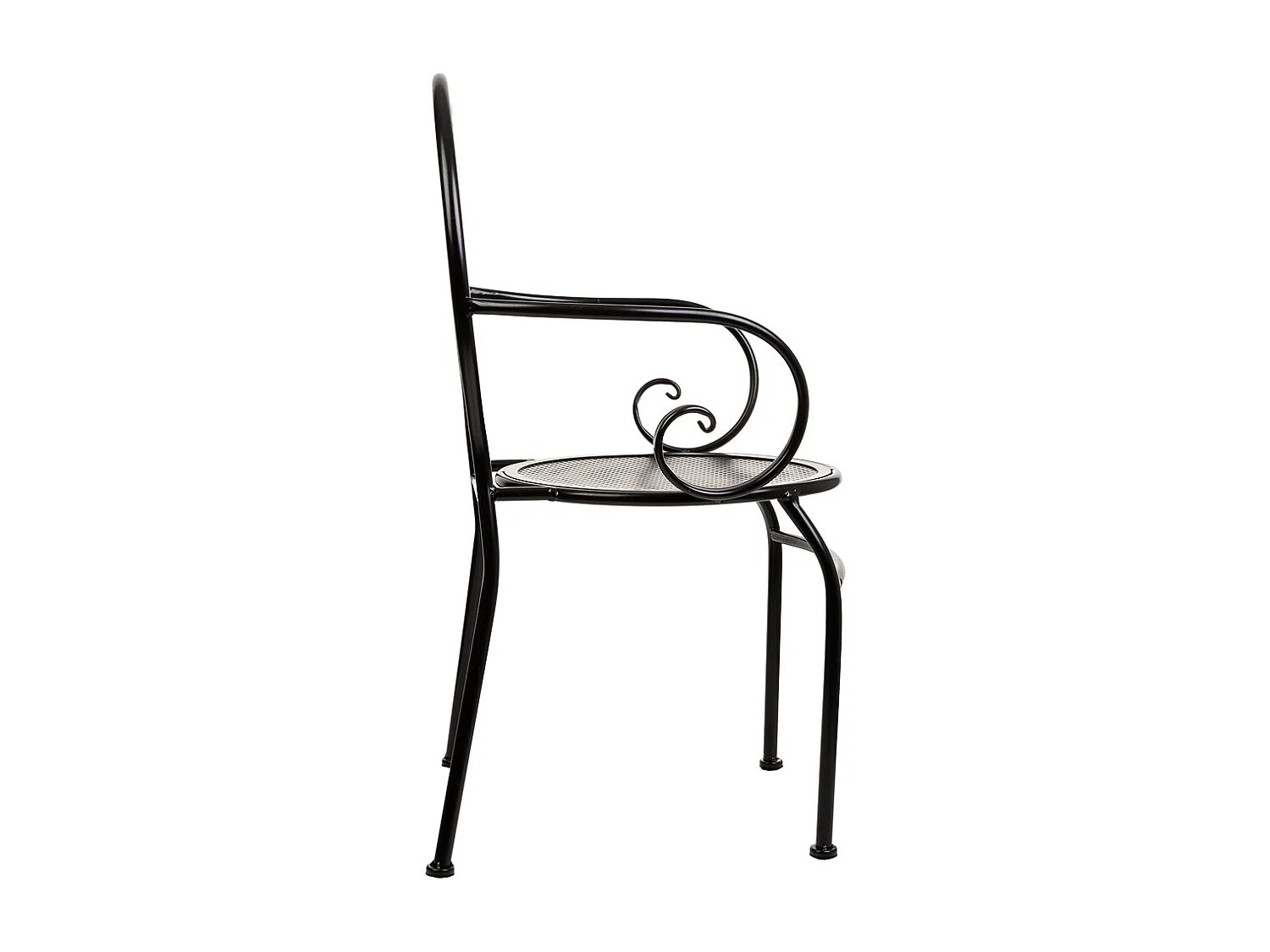 Poltrona in mosaico nero e ferro battuto 58x54x88h