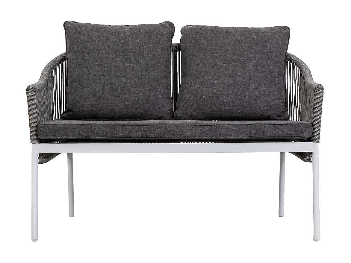 Sofa-Tisch-Set und 2 Sessel 90x50x40, 58x65x84, 117x65x84 Grau
