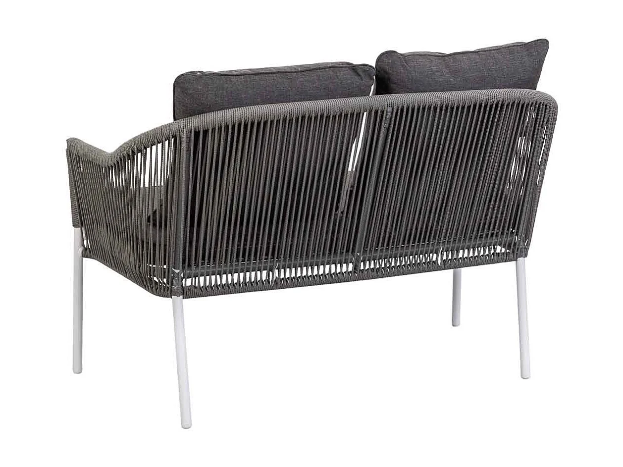Sofa-Tisch-Set und 2 Sessel 90x50x40, 58x65x84, 117x65x84 Grau