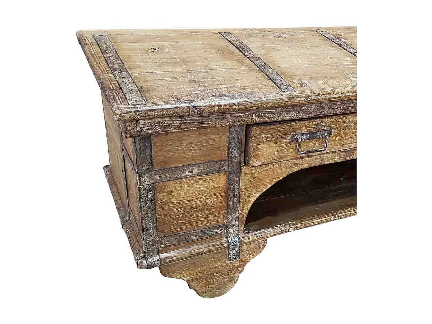 Meuble bas en bois, fabriqué artisanalement, 165-175x45x57 cm