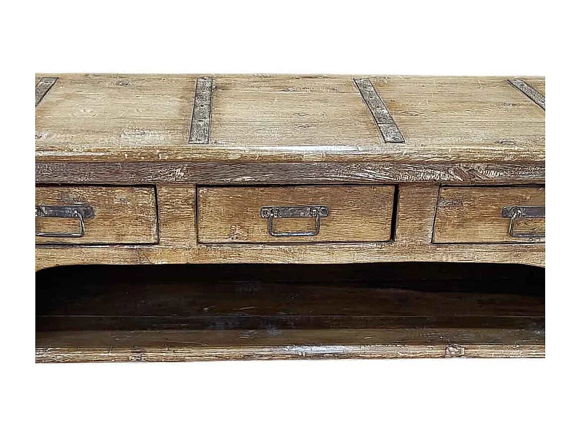 Meuble bas en bois, fabriqué artisanalement, 165-175x45x57 cm