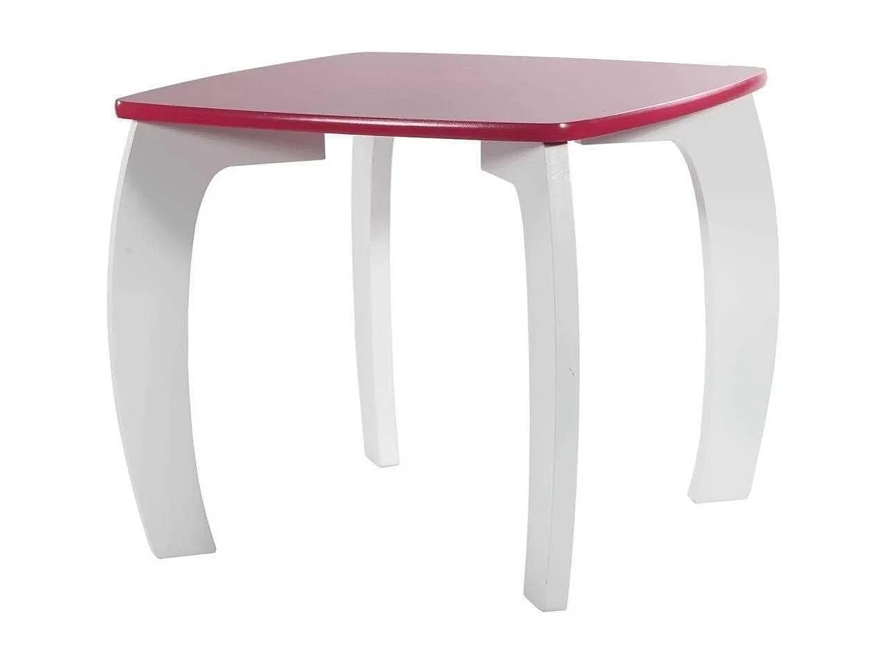 Set Tisch/2 Hocker Holz weiß/rosa 96x48x42h