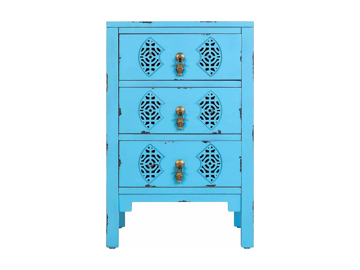 Table de chevet en bois avec 3 tiroirs 45x36x70