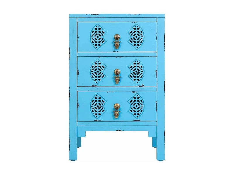 Table de chevet en bois avec 3 tiroirs 45x36x70