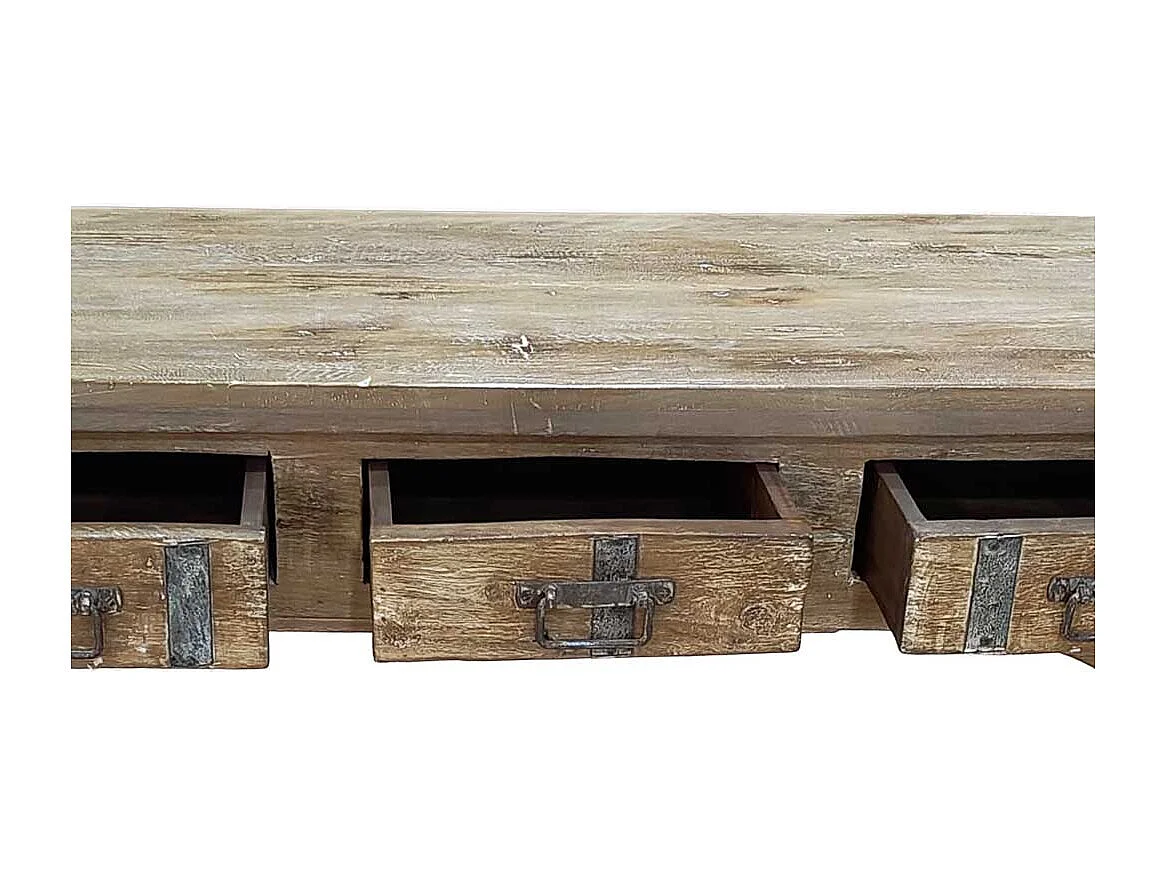 Meuble bas en bois, fabriqué artisanalement, 165-175x45x57 cm