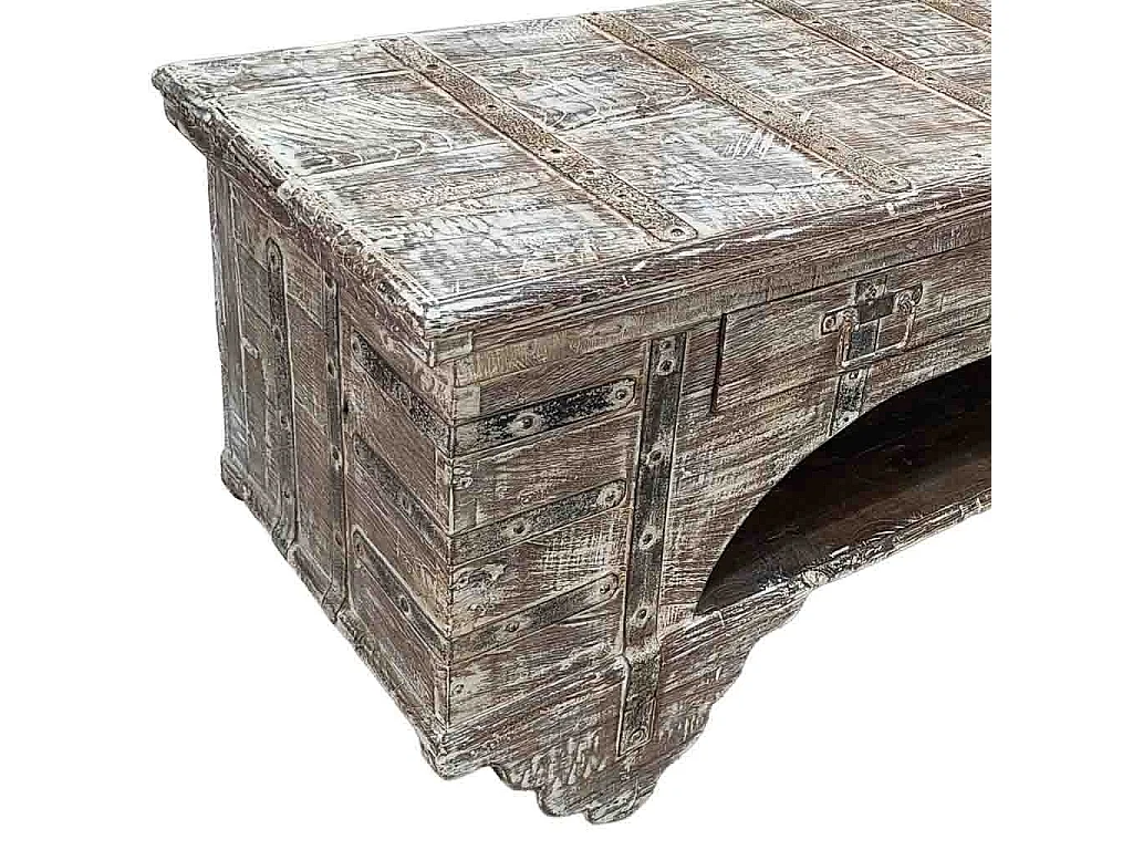 Meuble bas en bois, fabriqué artisanalement, 165-175x45x57 cm