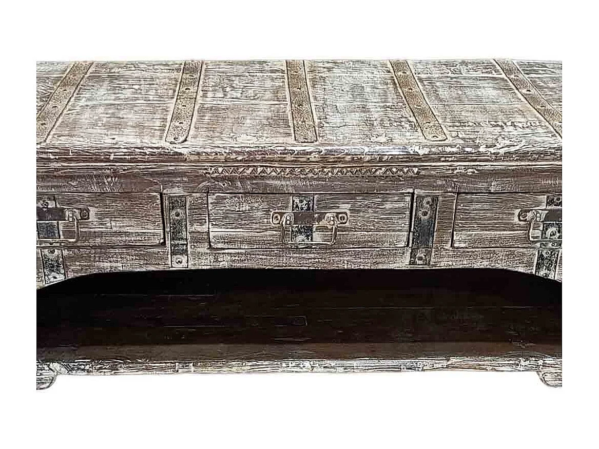 Meuble bas en bois, fabriqué artisanalement, 165-175x45x57 cm
