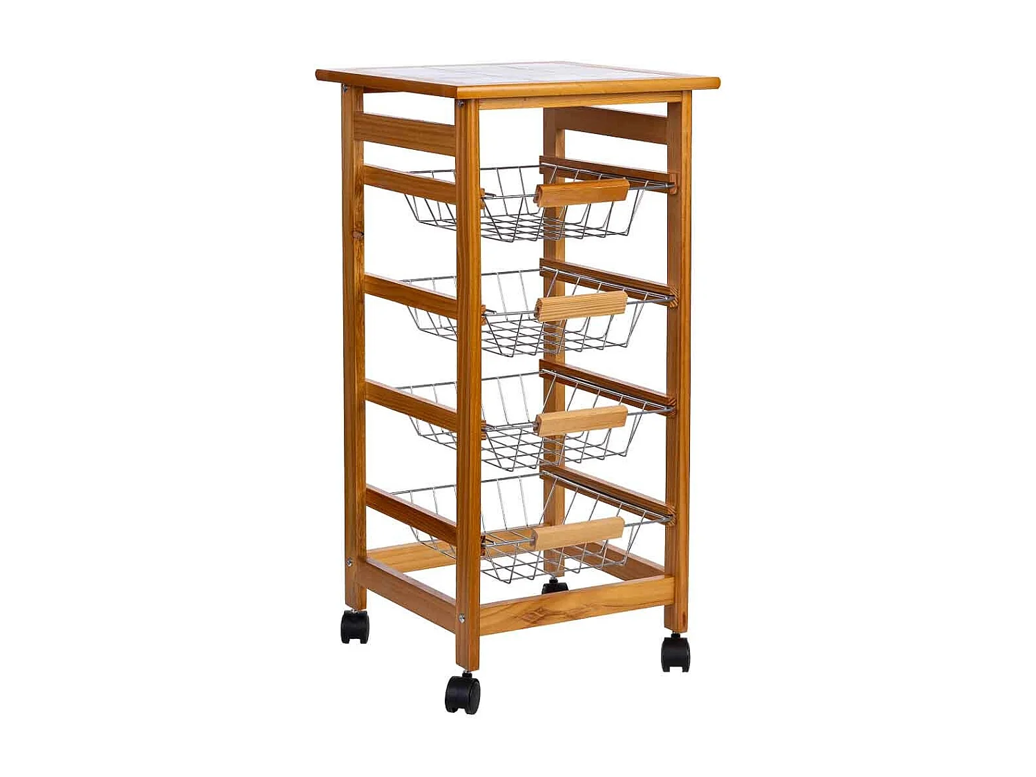 Carro de cocina de madera37x37x76h cm