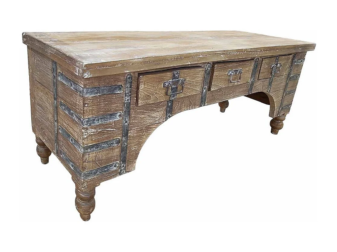 Meuble bas en bois, fabriqué artisanalement, 165-175x45x57 cm