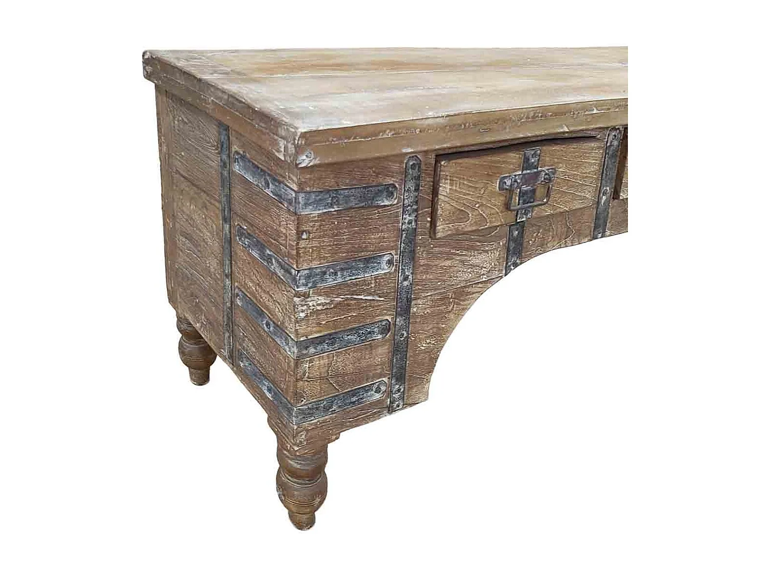 Meuble bas en bois, fabriqué artisanalement, 165-175x45x57 cm