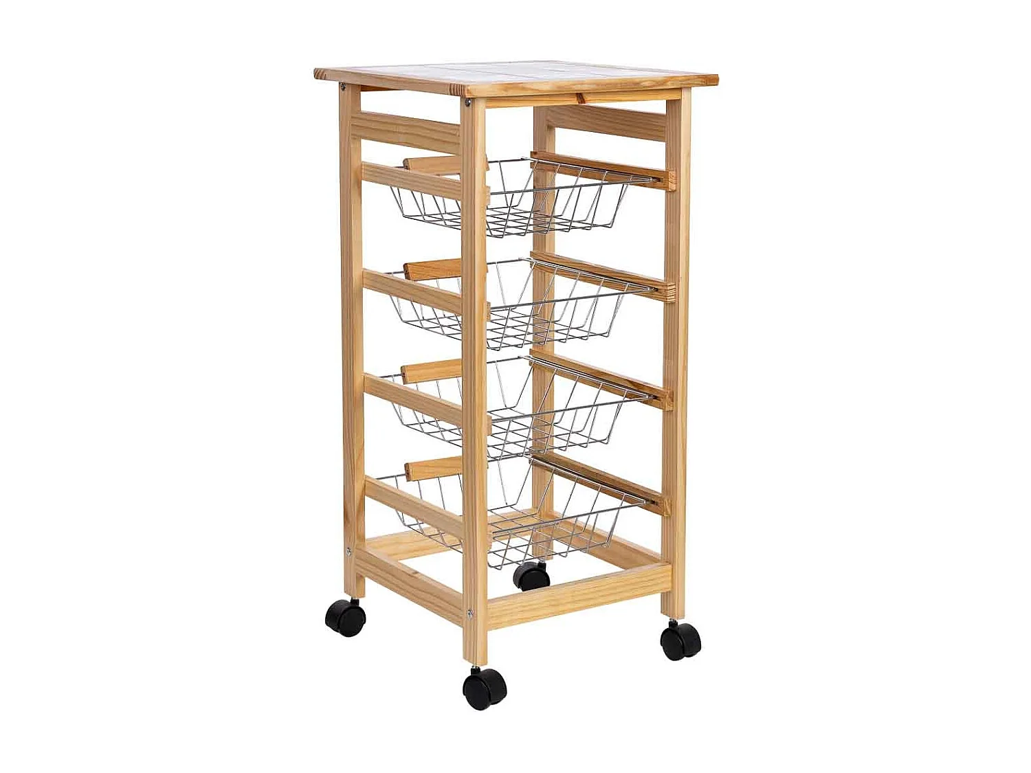 Carro de cocina de madera37x37x76h cm