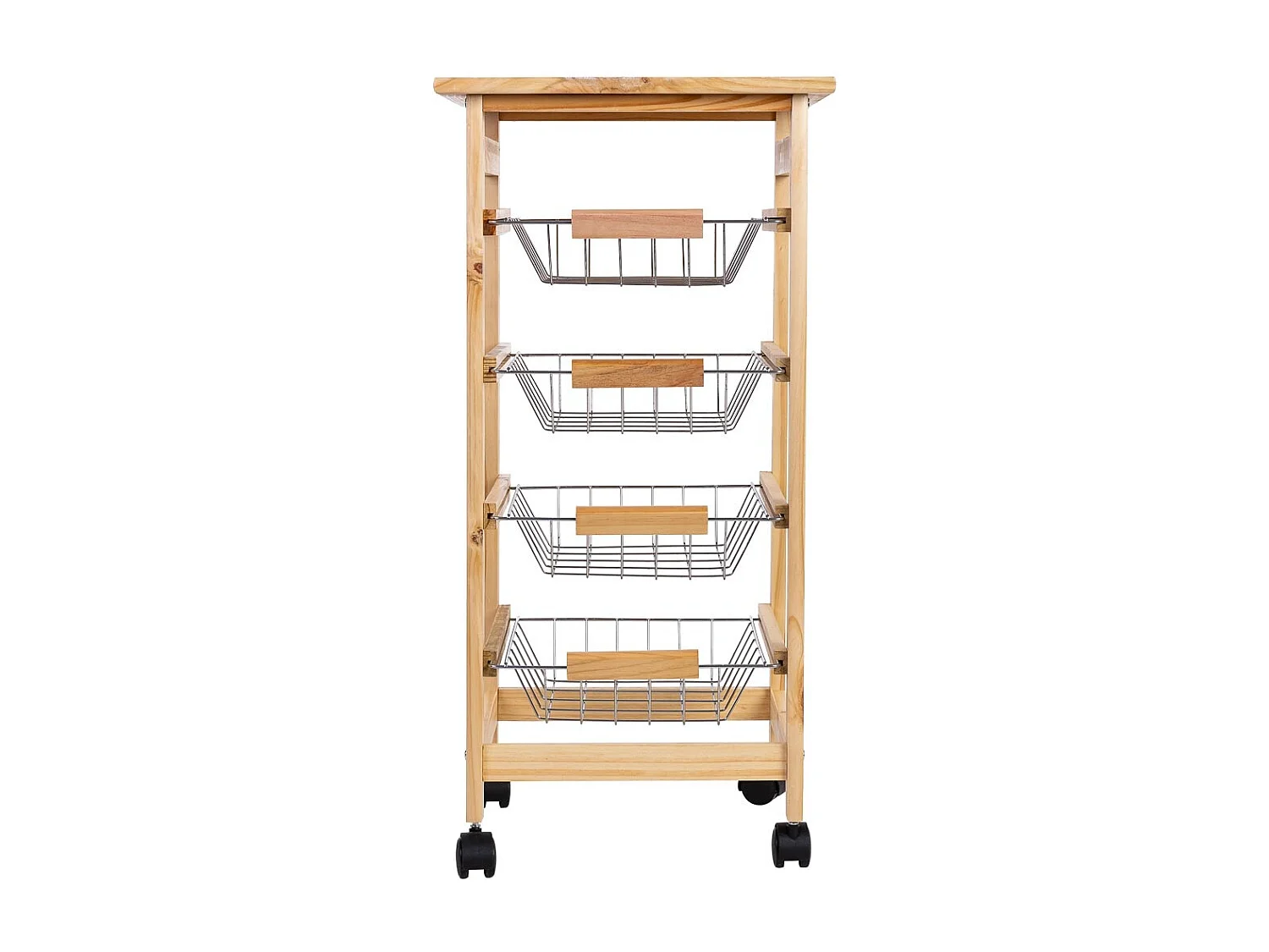 Carrinho de cozinha em madeira 37x37x76h cm