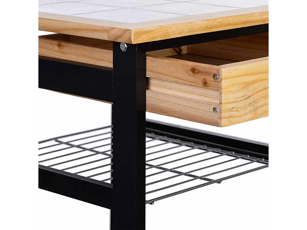 Carro de cocina de madera37x37x79h cm