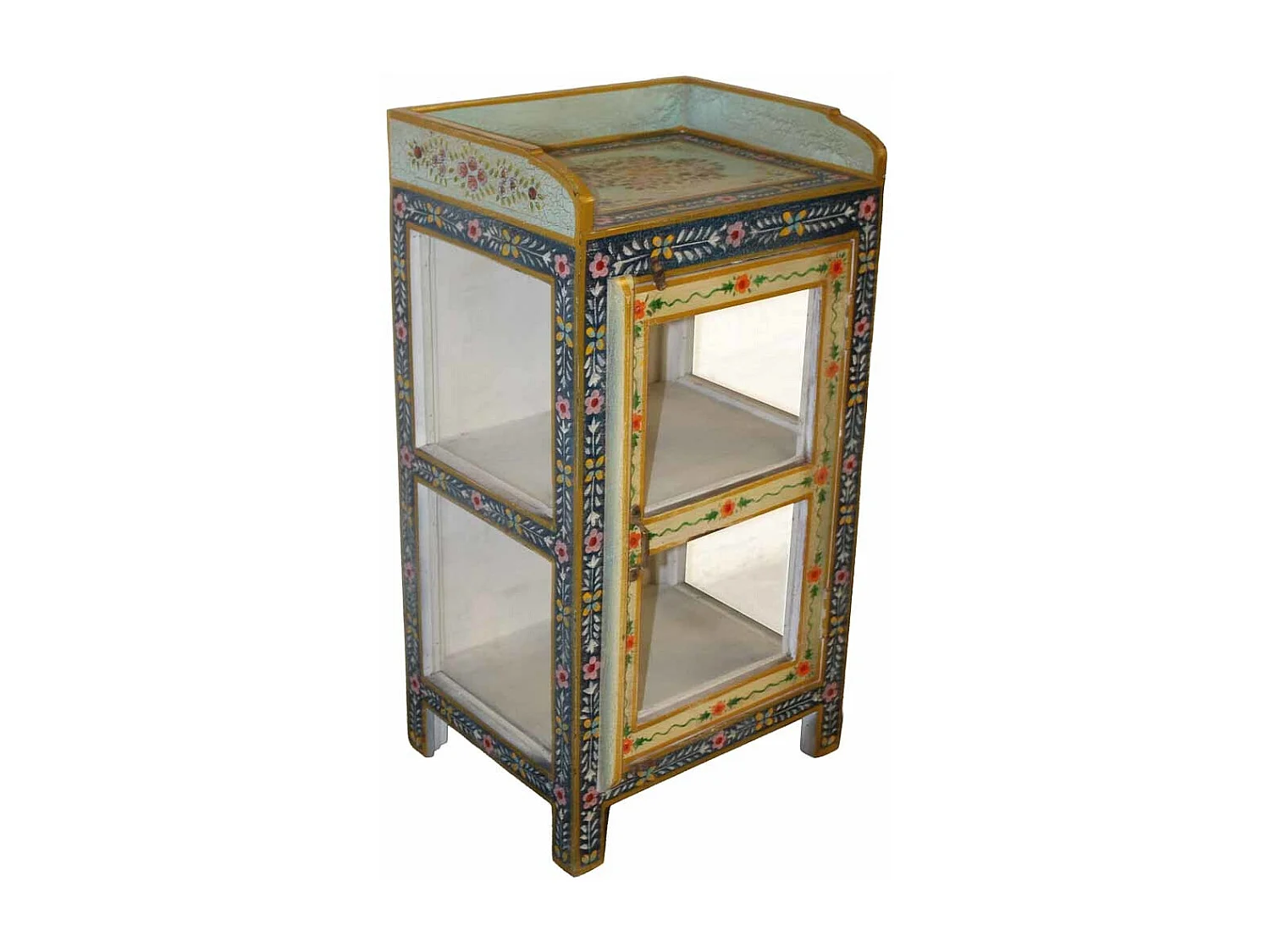 Vitrine Holz Glas mehrfarbig 43x35x81h cm