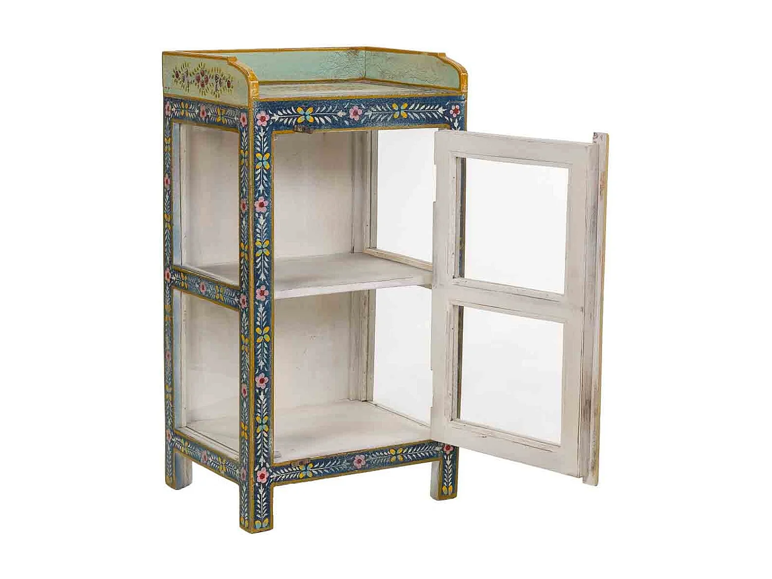 Vitrine Holz Glas mehrfarbig 43x35x81h cm