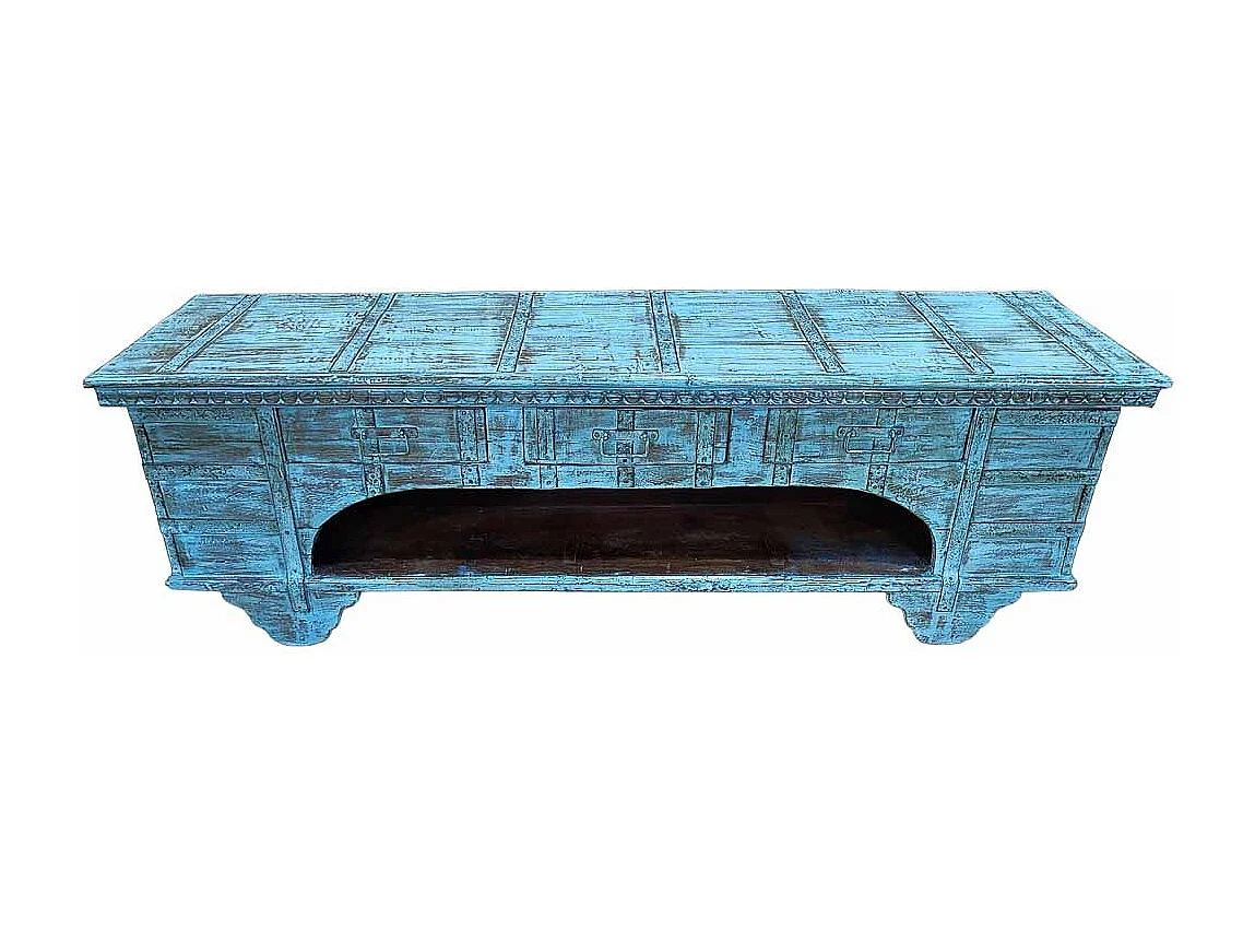 Meuble bas en bois, fabriqué artisanalement, 165-175x45x57 cm