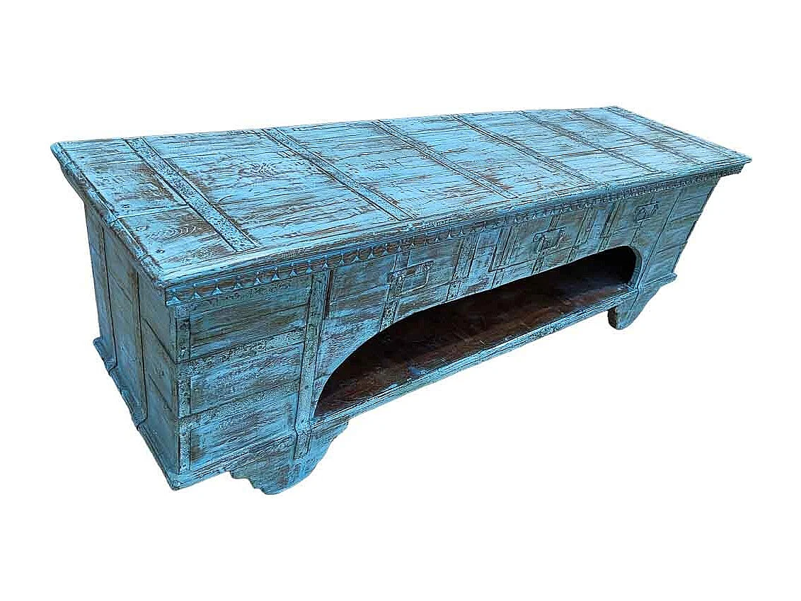 Meuble bas en bois, fabriqué artisanalement, 165-175x45x57 cm