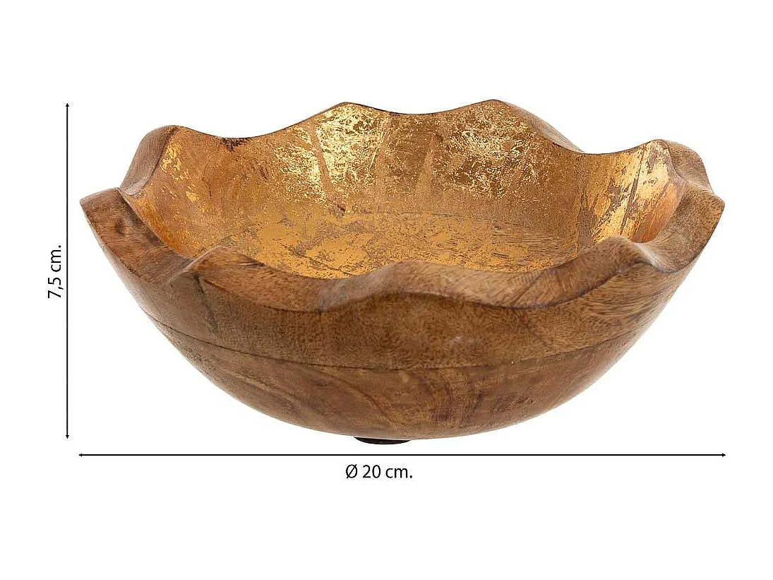 Bowl de madera cobre 30x30x12h cm