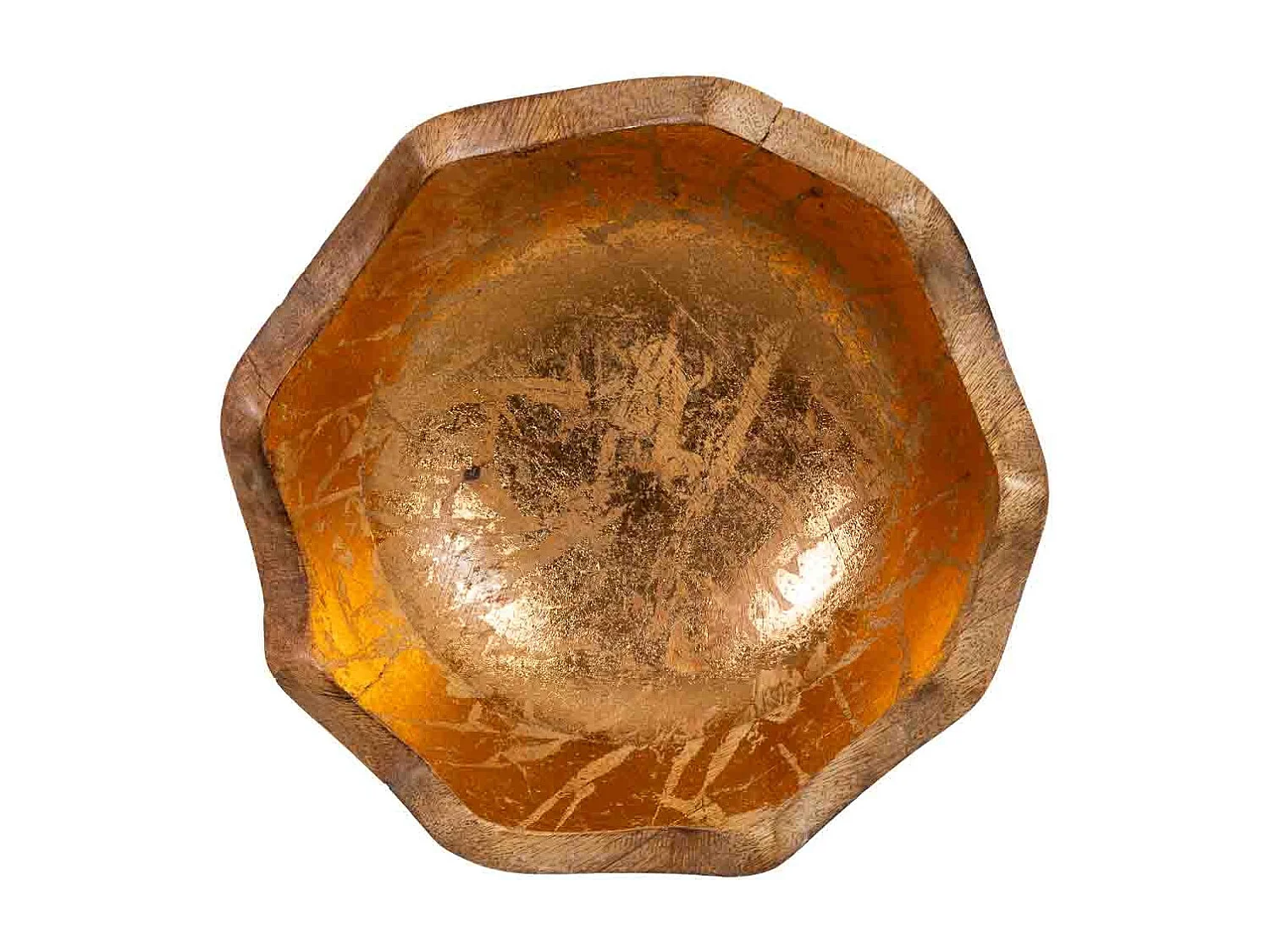 Bowl de madera cobre 30x30x12h cm