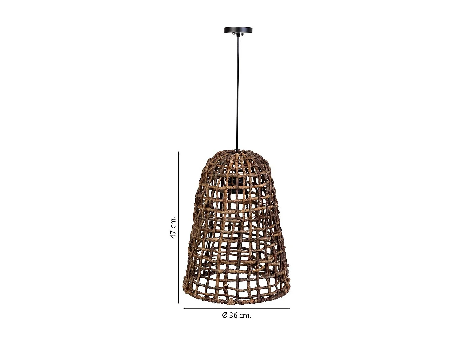 Lampada da soffitto in foglia di banano naturale marrone, D36x47h cm