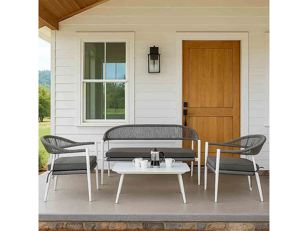 Table, canapé, 2 fauteuils multicolore 100x55x45, 68x69x75, 138x69x75