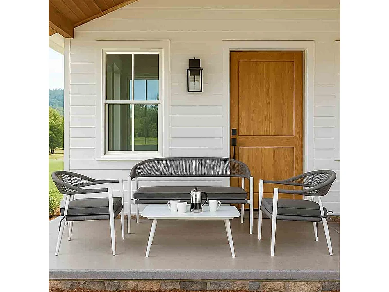 Table, canapé, 2 fauteuils multicolore 100x55x45, 68x69x75, 138x69x75