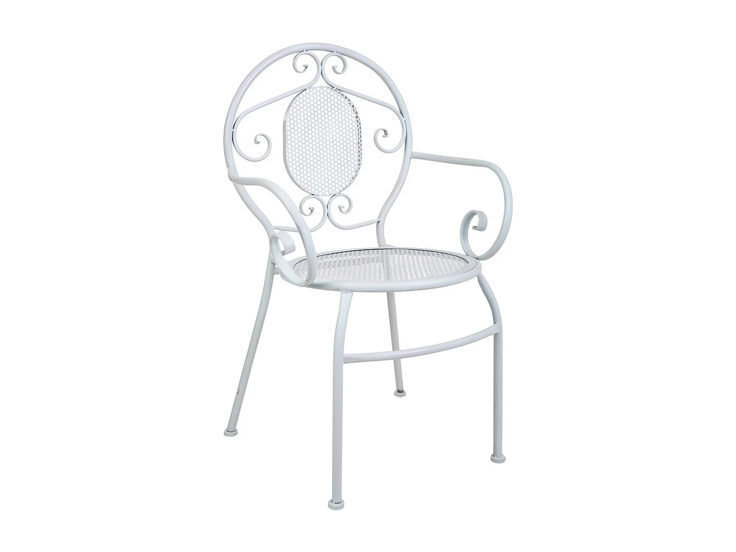 Fauteuil en fer forgé blanc 58x54x88h