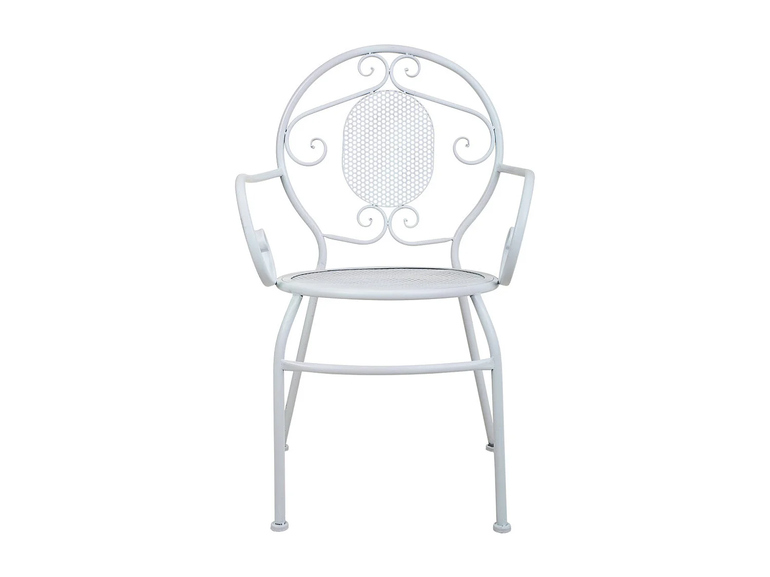 Fauteuil en fer forgé blanc 58x54x88h