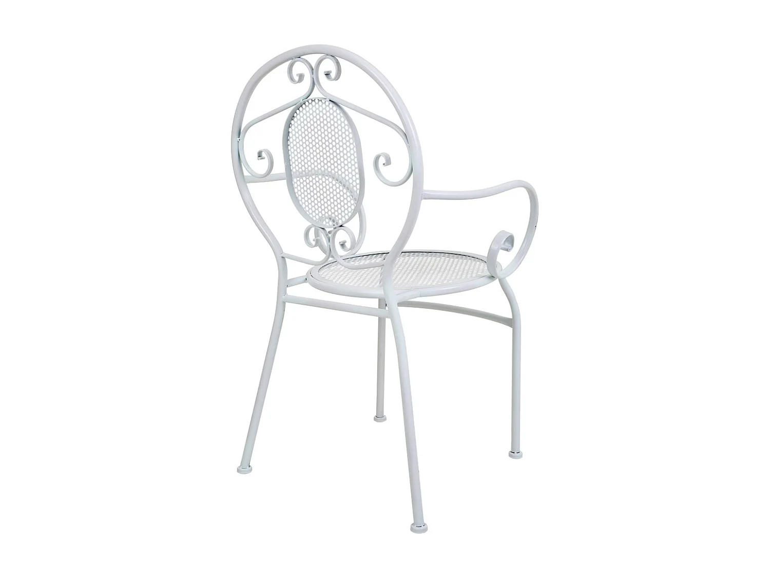 Fauteuil en fer forgé blanc 58x54x88h