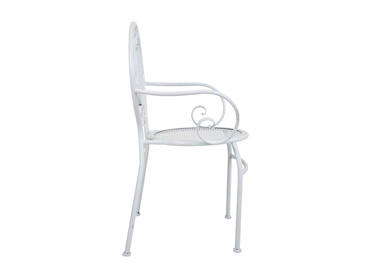Fauteuil en fer forgé blanc 58x54x88h