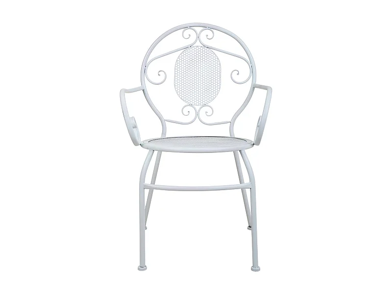 Fauteuil en fer forgé blanc 58x54x88h