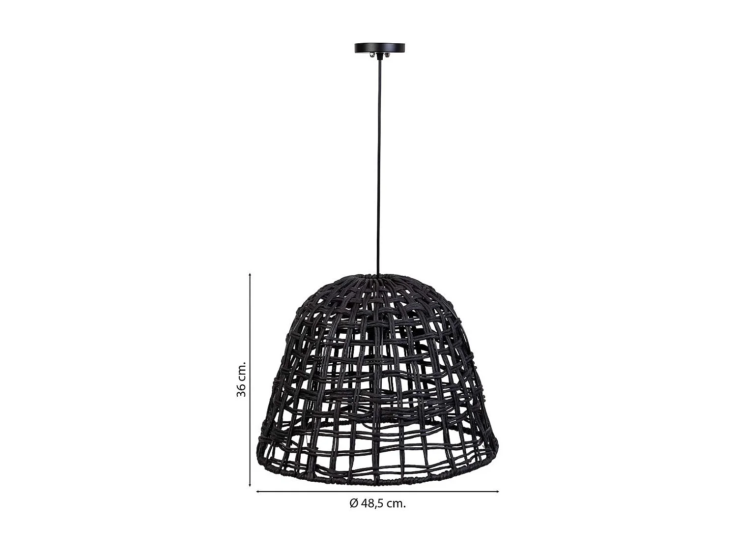 Schwarze Papier-Deckenlampe, d48,5x36h cm