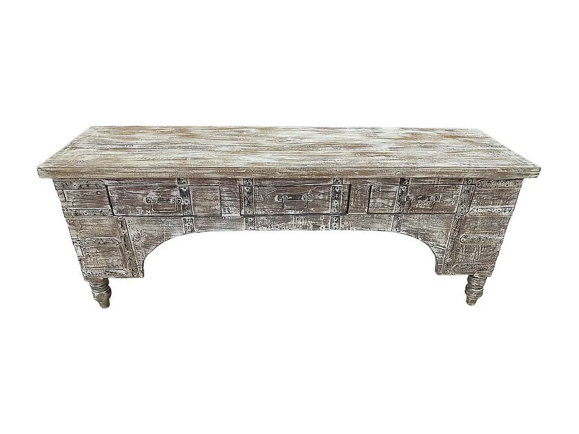 Meuble bas en bois, fabriqué artisanalement, 165-175x45x57 cm