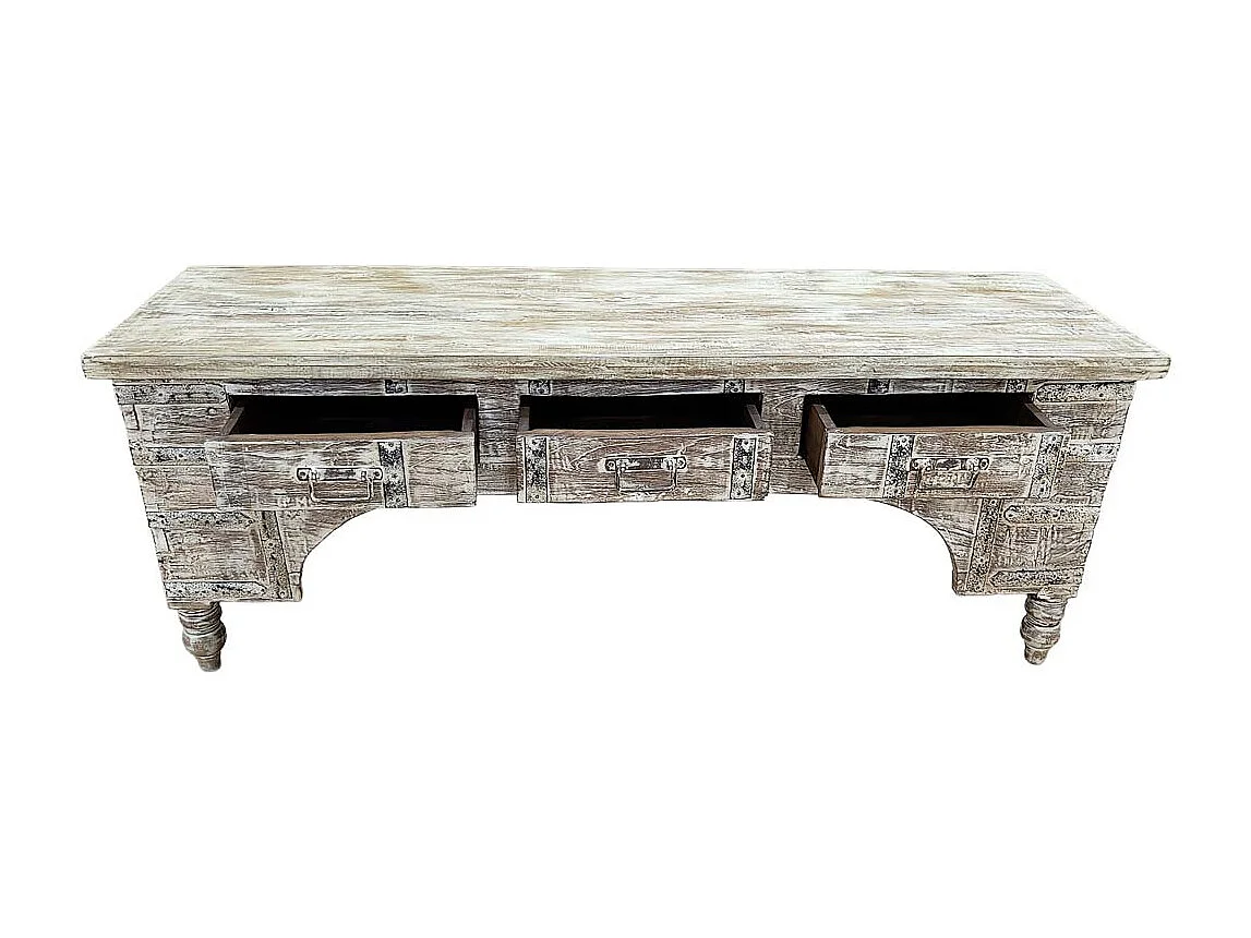 Meuble bas en bois, fabriqué artisanalement, 165-175x45x57 cm