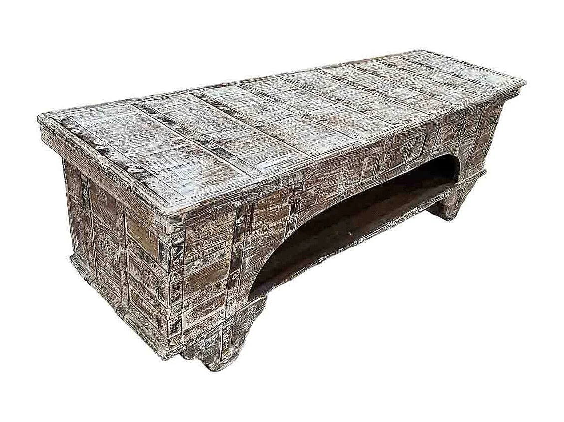 Meuble bas en bois, fabriqué artisanalement, 165-175x45x57 cm